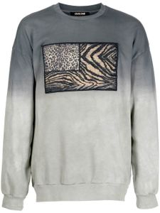 Roberto Cavalli sweat Animalier à design patchwork - Gris