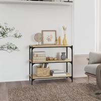 Boekenkast 80x33x70,5 cm hout en staal sonoma eikenkleur