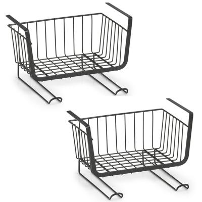 Zeller opberg opruim kast hangmandjes - 2x - zwart - met haken 31 x 26 x 20 cm - Organiseren Zeller opberg opruim kast hangmandjes - 2x - zwart - met haken 31 x 26 x 20 cm - Organiseren