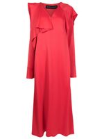 Gloria Coelho robe longue en satin à design drapé - Rouge