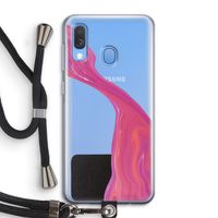 Paarse stroom: Samsung Galaxy A40 Transparant Hoesje met koord