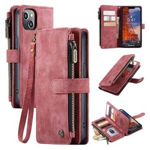 Caseme C30 Multifunctioneel iPhone 14 Plus Portemonnee Hoesje - Rood