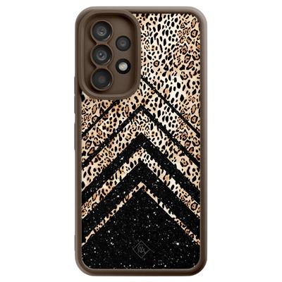 Samsung Galaxy A53 bruine case - Chevron luipaard