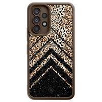 Samsung Galaxy A53 bruine case - Chevron luipaard Samsung Galaxy A53 bruine case - Chevron luipaard