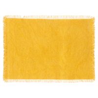 Secret de Gourmet placemats Kenya - 1x - geel - 45 x 30 cm - katoen - met franjes - Placemats