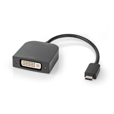 Nedis USB-C™ Adapter | USB 3.2 Gen 1 | USB-C™ Male | DVI-D 24+1-Pins Female | 1080p | 0.20 m | Rond | Vernikkeld | PVC | Zwart | Doos - CCGB64552BK02