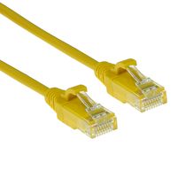 ACT DC9830 LSZH U/UTP CAT6 Datacenter Slimline Patchkabel Snagless | RJ45 Connectoren| Geel | 15 cm