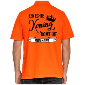 Oranje Koningsdag polo - echte Koning komt uit Den haag - heren 2XL  -