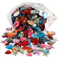 Creativ Company Strasstenen, afm 10-17 mm, ca. 800 stuk, diverse kleuren, 210 gr/ 1 doos