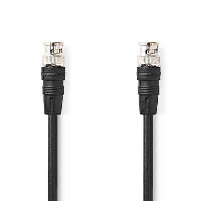 Nedis BNC-Videokabel | BNC Male | BNC Male | Vernikkeld | 75 Ohm | 5.00 m | Rond | PVC | Zwart | Label - CVGL01000BK50