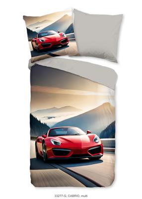Good Morning Kinderdekbedovertrek "rode sportieve auto" - Multi - (135x200 cm) - Katoen Good Morning Kinderdekbedovertrek "rode sportieve auto" - Multi - (135x200 cm) - Katoen