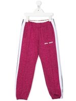 Palm Angels Kids pantalon de jogging à effet métallisé - Rose - thumbnail