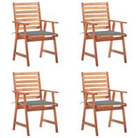 Tuinstoelen 4 st met kussens massief acaciahout