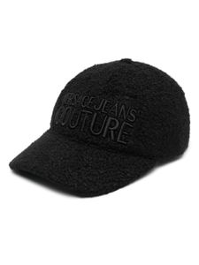 Versace Jeans Couture casquette en peau lainée artificielle à logo brodé - Noir