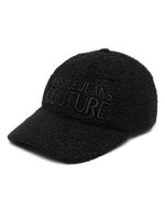 Versace Jeans Couture logo-embroidered faux-shearling cap - Noir