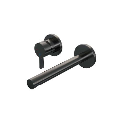 Brauer Gunmetal Edition Wastafelmengkraan inbouw - rechte uitloop rechts - hendel middel dik - model E2 PVD - geborsteld gunmetal 5-GM-083-S1-65