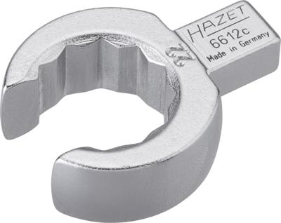 HAZET Insteek-ringsleutel · open 6612C-22 · 9 x 12 mm insteekvierkant massief · Buitentwaalfkant profiel · SW 22 mm