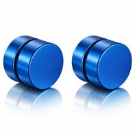 Magnetische Stud oorbellen Blauw 8mm