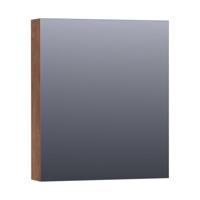 Brauer Impress Deluxe Spiegelkast - 60 cm - met interne en externe Verlichting - 1 Linksdraaiende Dubbelzijdige Spiegeldeur - Forest Cacao