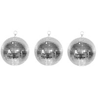 3x Disco spiegel bal zilver 20 cm - thumbnail