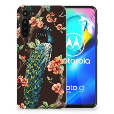 Motorola Moto G8 Power | TPU Hoesje | Pauw met Bloemen