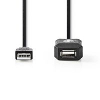 Nedis Actieve USB-Kabel | USB 1.1 / USB 2.0 | Male naar Female | 5 m | 1 stuks - CCGP60EXTBK50 CCGP60EXTBK50 - thumbnail