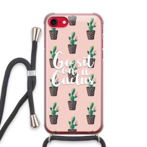 Cactus quote: iPhone SE 2020 Transparant Hoesje met koord