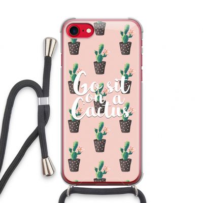 Cactus quote: iPhone SE 2020 Transparant Hoesje met koord