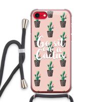 Cactus quote: iPhone SE 2020 Transparant Hoesje met koord