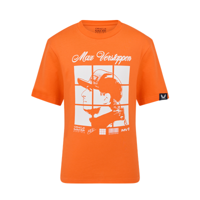 Red Bull Racing T-shirt - 152-158 - Kids - MV Puzzle T-shirt - Oranje - Max Verstappen