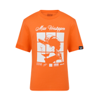 Red Bull Racing T-shirt - 128-134 - Kids - MV Puzzle T-shirt - Oranje - Max Verstappen