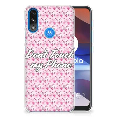 Motorola Moto E7/E7i Power Silicone-hoesje Flowers Pink DTMP Motorola Moto E7/E7i Power Silicone-hoesje Flowers Pink DTMP