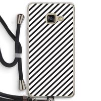 Strepen zwart-wit: Samsung Galaxy A3 (2016) Transparant Hoesje met koord