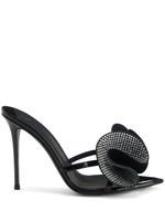 Giuseppe Zanotti mules à ornements en cristal - Noir