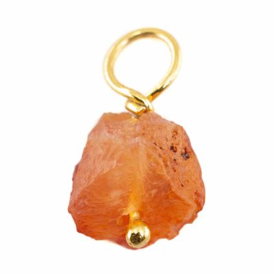 Ruwe Edelsteen Hanger Carneool 925 Zilver & Verguld (8 - 12 mm)