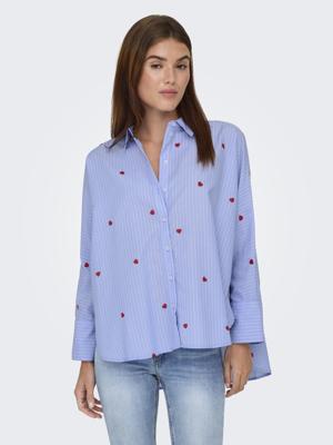 Only Onlnew Lina Grace Str Emb Shirt Wvn Noos Blouse Moonlight Blue