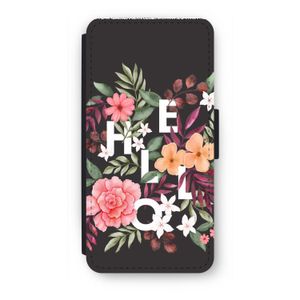 Hello in flowers: iPhone 7 Flip Hoesje