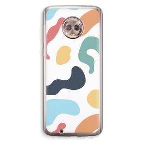 Memphis Shapes Blue: Motorola Moto G6 Transparant Hoesje