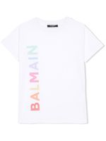 Balmain Kids t-shirt en coton à logo imprimé - Blanc