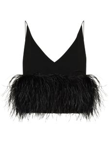 16Arlington haut crop Poppy orné de plumes - Noir