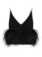 16Arlington haut crop Poppy orné de plumes - Noir