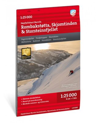 Wandelkaart Hoyfjellskart Narvik: Rombakstøtta - Skjomtinden - Storsteinsfjellet | Noorwegen | Calazo