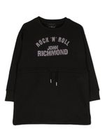 John Richmond Junior robe en coton à ornements en cristal - Noir