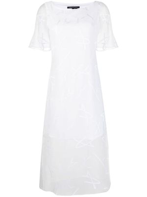 Armani Exchange robe superposée à coupe mi-longue - Blanc