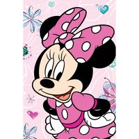 Disney Minnie Mouse Fleeceplaid Bloemen - 110 x 140 cm - Polyester - thumbnail