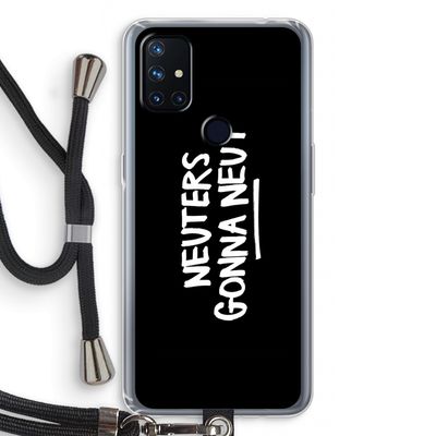 Neuters (zwart): OnePlus Nord N10 5G Transparant Hoesje met koord