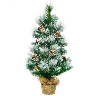 Kunstmatige Besneeuwde Grenen Mini Kerstboom met Dennenappel Decoratie 60cm