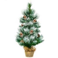 Kunstmatige Besneeuwde Grenen Mini Kerstboom met Dennenappel Decoratie 60cm