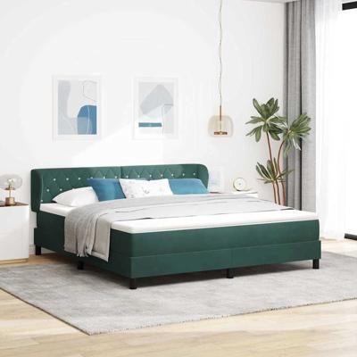 Boxspringbed met matras fluweel donkergroen 180x200 cm