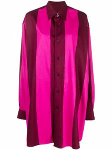 AMI Paris robe-chemise à rayures verticales - Rose